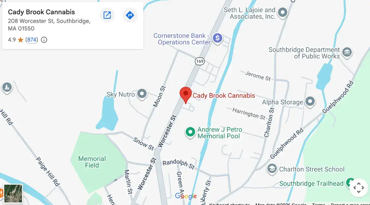 Map showing Cady Brook Cannabis Dispensary location